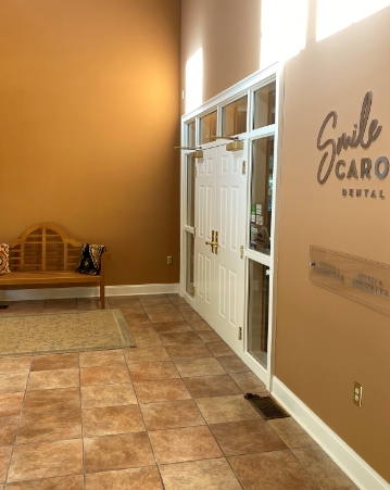 Front door of Smile Carolina Dental Group